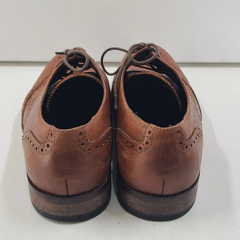 Cole Haan Harrison Grand OS Wingtip Dress Shoes Burnised British Tan Sz 11.5